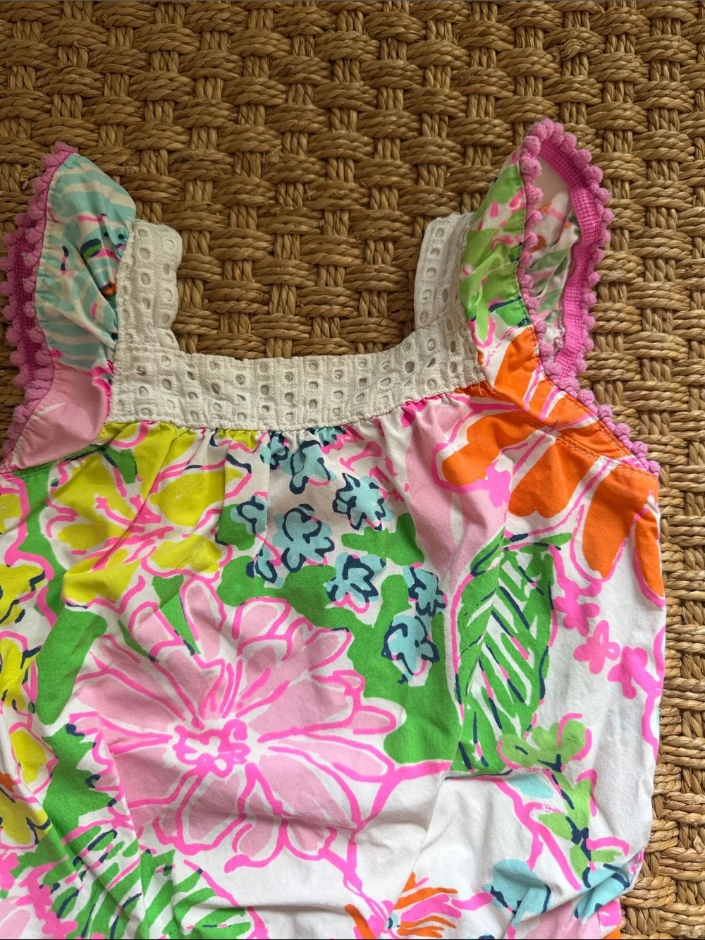 Lilly Pulitzer for Target White Floral Multicolor Girls Romper 18M
